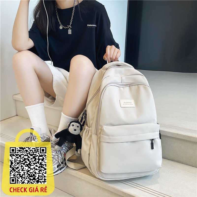 Ba lô nữ màu trơn Hàn Quốc Harajuku - phong cách tinh tế THCS - THPT - SV - đi chơi - đi làm đựng Laptop RO166