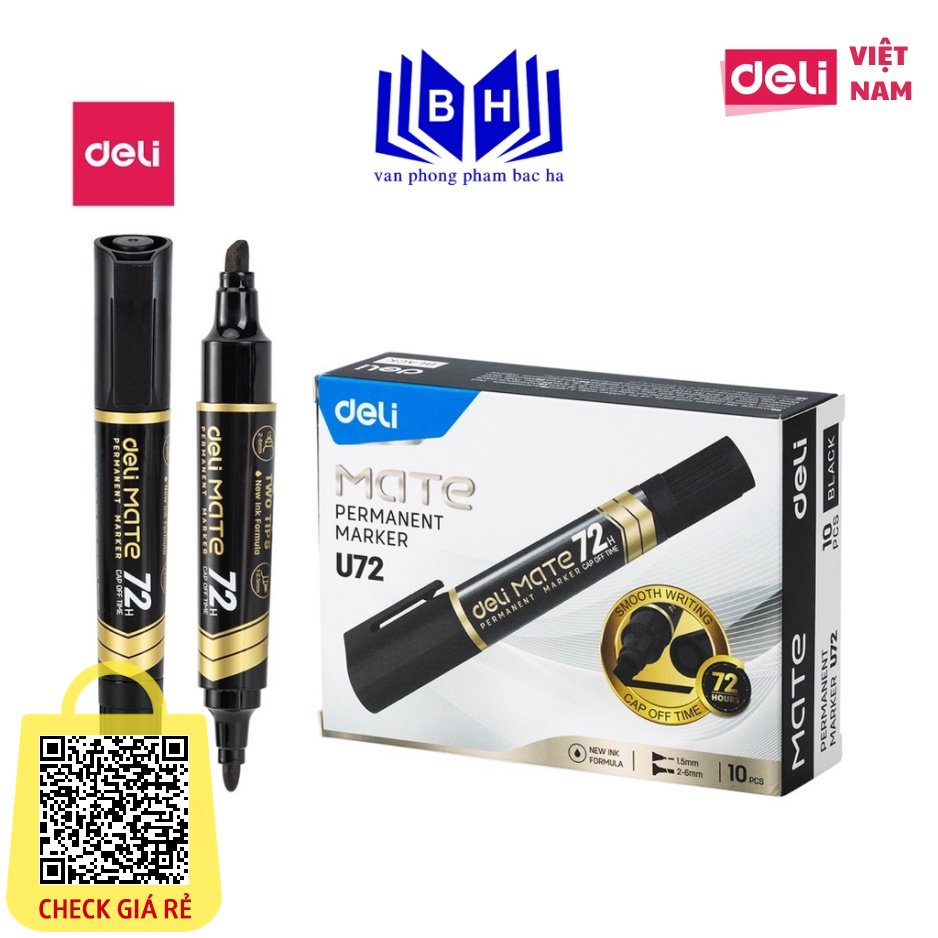 Bút lông dầu/ Bút dạ dầu 2 đầu Deli EU72 ( U72 ) - bút đánh dấu - không xóa được - bút dạ kính viết đĩa CD