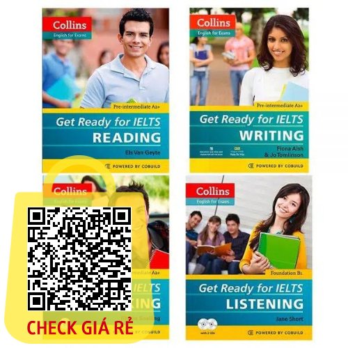 Collins – Get Ready For IELTS Reading, Writing, Speaking, Listening (Lẻ, Trọn bộ) Bản đen trắng