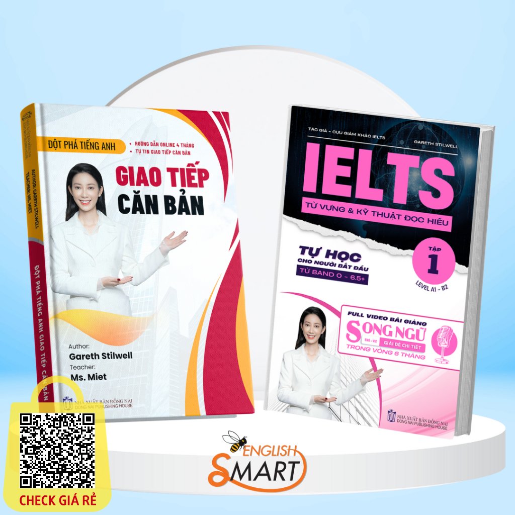 Combo 2 Sách Đột Phá Tiếng Anh Giao Tiếp Căn Bản Và IELTS Từ Vựng & Kỹ Thuật Đọc Hiểu Dành Cho Người Mới Bắt Đầu