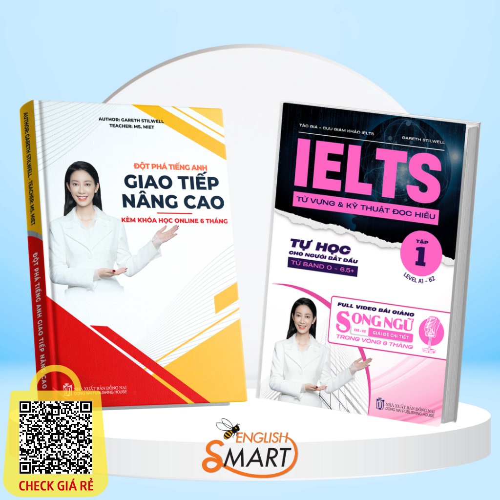 Combo 2 Sach: IELTS Tu Vung & Ky Thuat Doc Hieu Band 0.-6.5+ Va Dot Pha Tieng Anh Giao Tiep Nang Cao Smart English