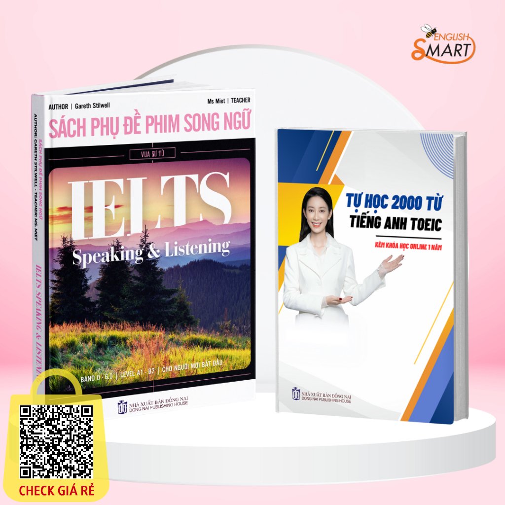 Combo 2 Sach: Phu De Phim Song Ngu IELTS Speaking & Listening + Tu Hoc 2000 Tu Vung Toeic Danh Cho Nguoi Moi Bat Dau