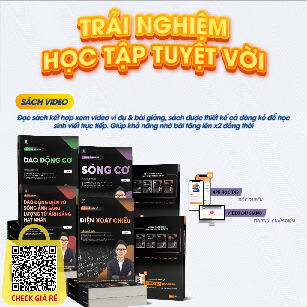 Combo 4 Cuốn Sách Chuyên Đề Môn Lý Ôn Thi THPT Đại Học Biên Soạn Bởi Thầy Hà Dĩ Thâm