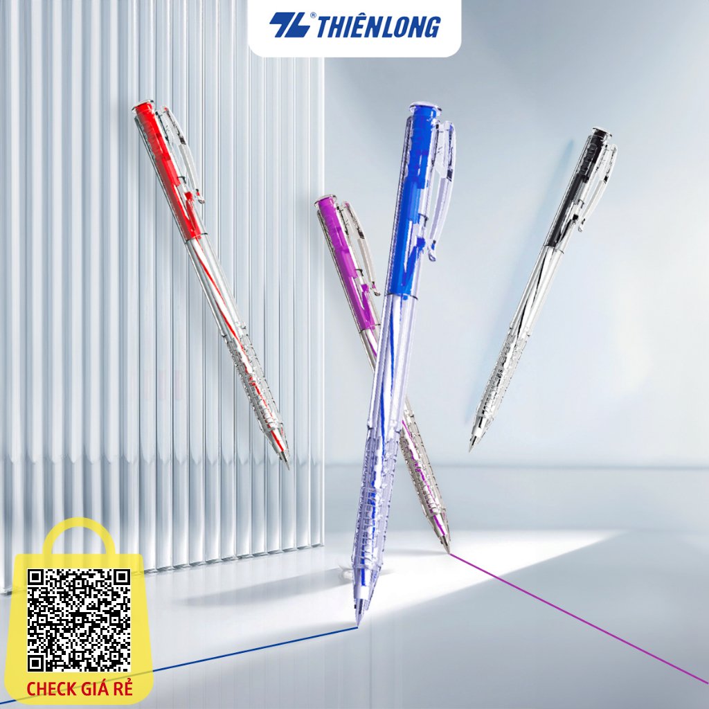 Combo 5/10/20 Bút bi Thiên Long TL-027 mực xanh/đỏ/đen/tím ngòi 0.5mm - nét viết đều dành cho học sinh - văn phòng