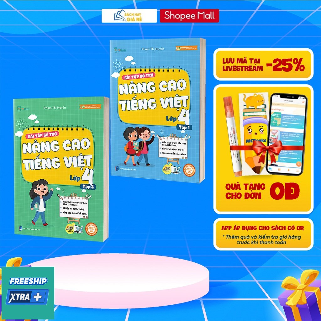 Combo Bài tập bổ trợ nâng cao Tiếng Việt lớp 4 - Phân loại lẻ/combo