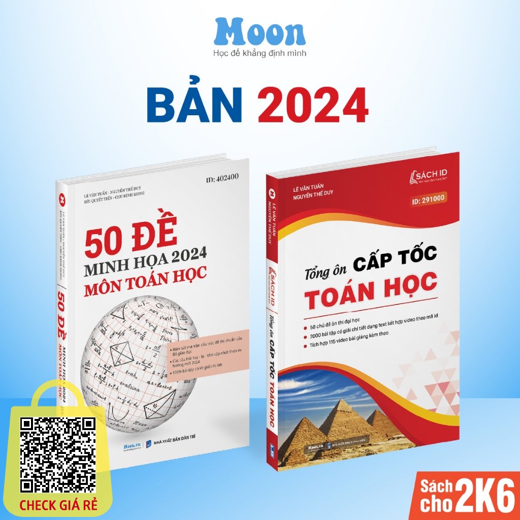 Combo sách Bộ đề minh họa và Tổng ôn cấp tốc môn Toán học ôn luyện thi THPTQG 2023 - Sách ID
