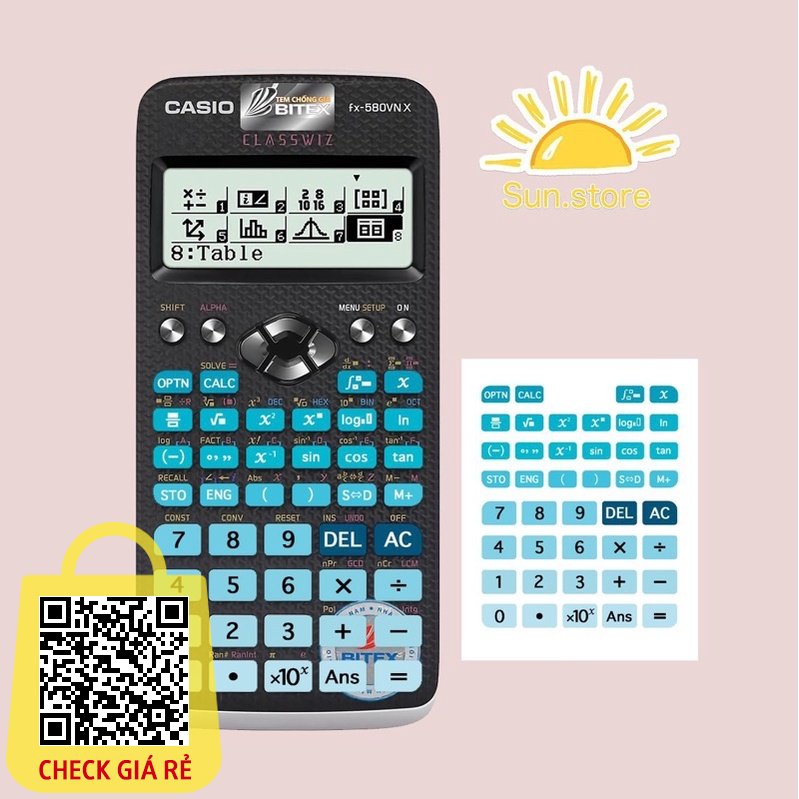 Dán phím máy tính casio 580