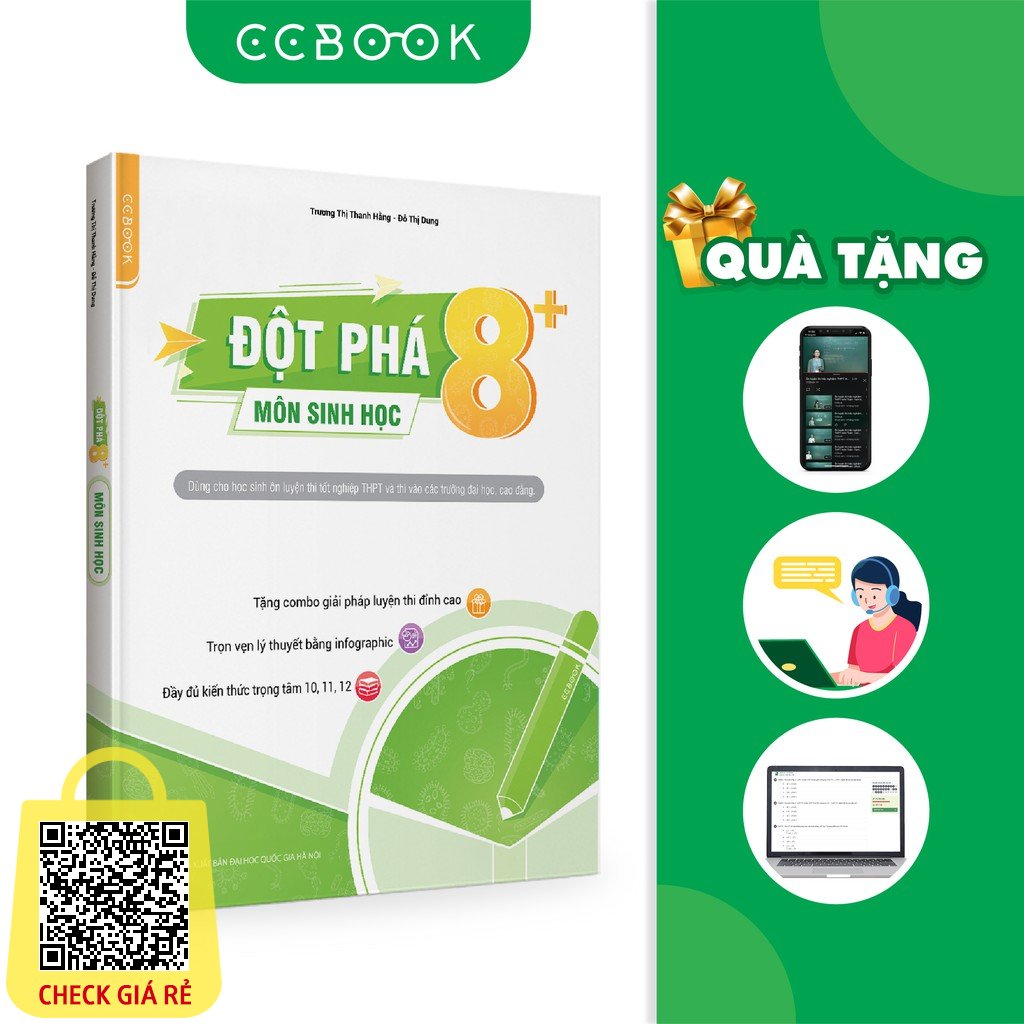 Sách Đột phá 8+ môn Sinh học (Phiên bản mới) Ôn thi đại học và THPT quốc gia Chính hãng CCbook