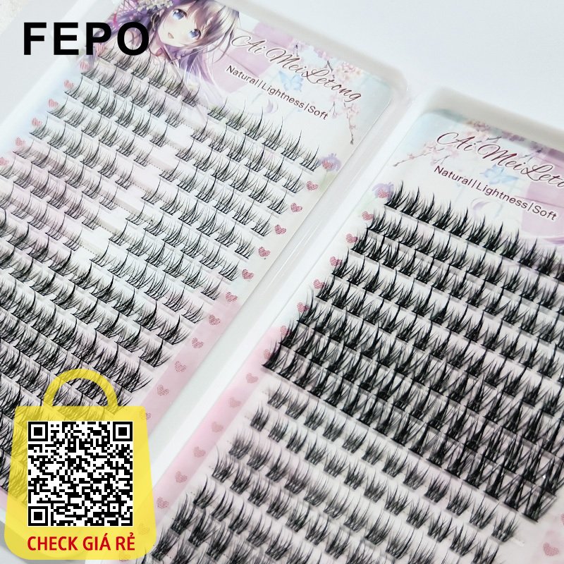 FEPO tách sợi Mi Giả Sách Gắn Tự Nhiên 10-12mm Có Thể Tái Sử Dụng 376 cụm
