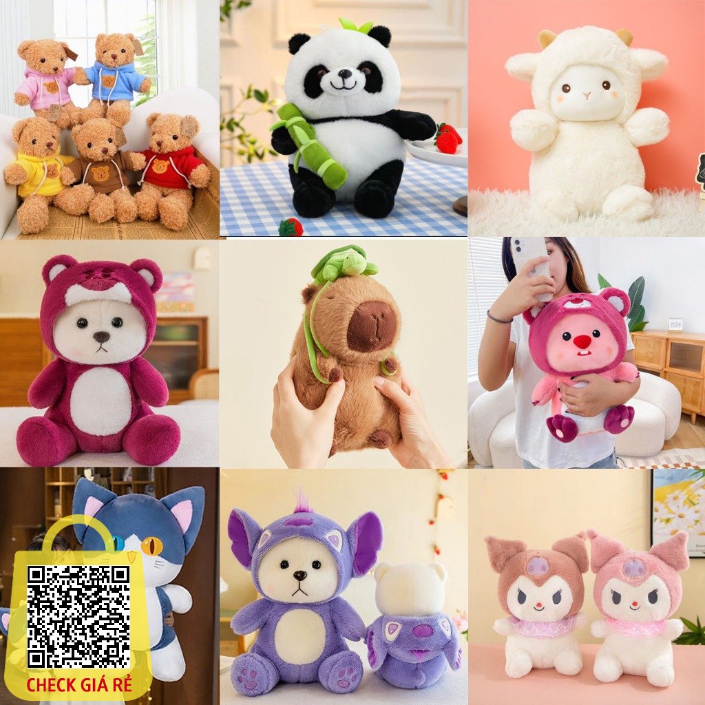 Gấu bông capybara loopy kurumi gấu trúc mini giá rẻ ANVIHOME làm gối ôm - quà tặng - bộ sưu tập