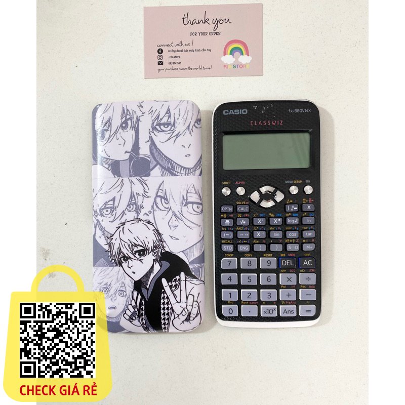 Hình Nagi Bluelock dán máy tính casio, vinacal