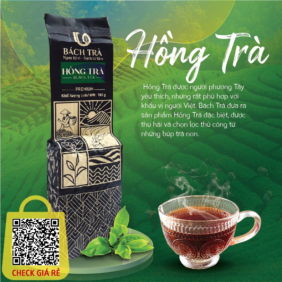 Hồng trà Bách Trà búp trà shan tuyết lên men toàn phần đóng gói túi hút chân không 100g/200g