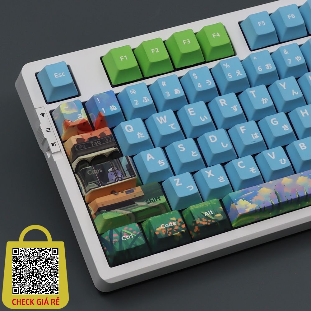 Keycaps theo chủ đề minh họa mùa hè Freeze - keycap 136 phím - chiều cao CHERRY - thăng hoa PBT - thích hợp cho bàn phím phím 87/68/84/104/108