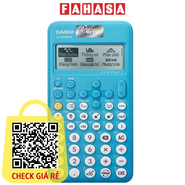 may tinh casio fx 880 btg mau xanh bien