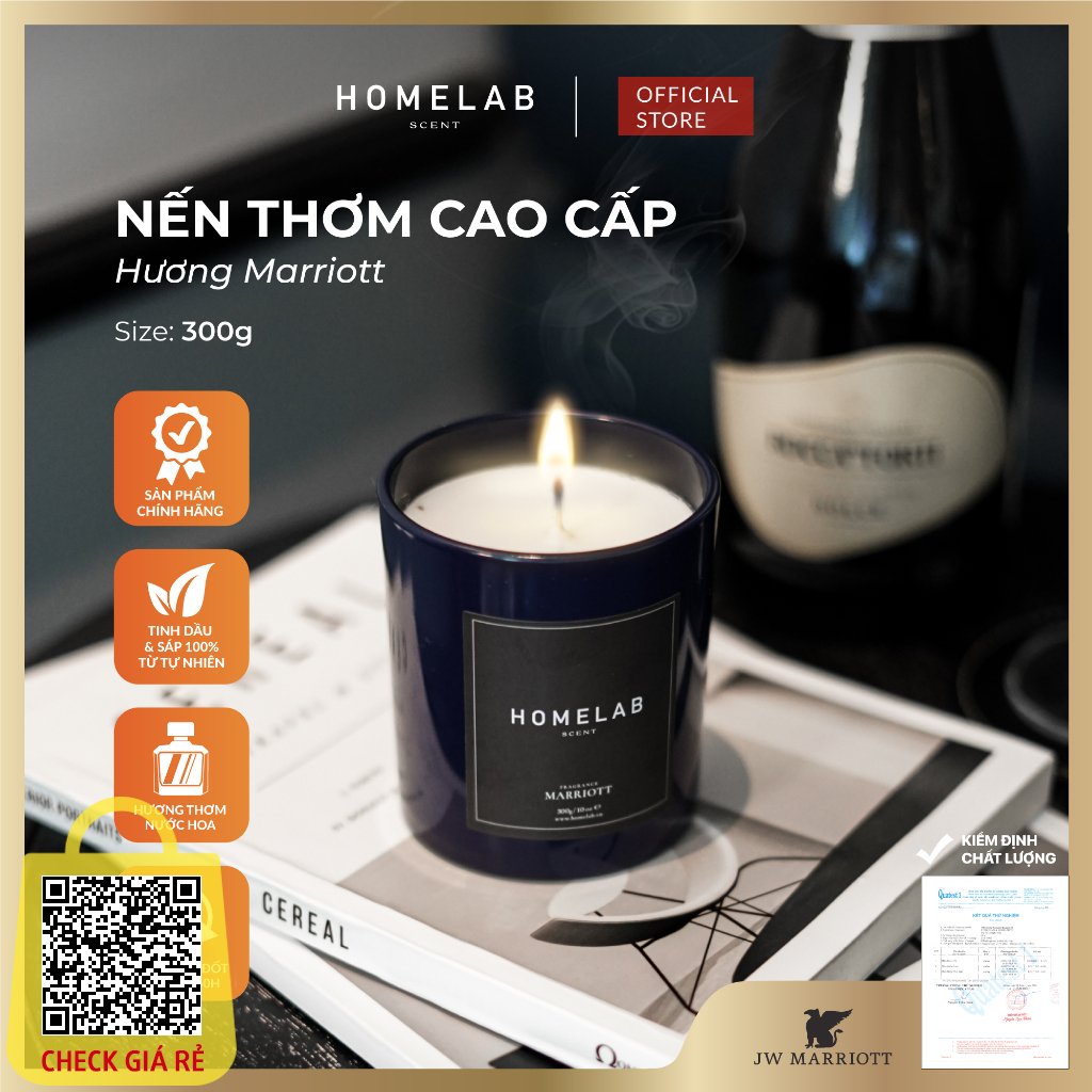 Nến thơm mùi khách sạn 5 sao MARRIOTT mùi hương sang trọng - tinh khiết 300g_HOMELAB