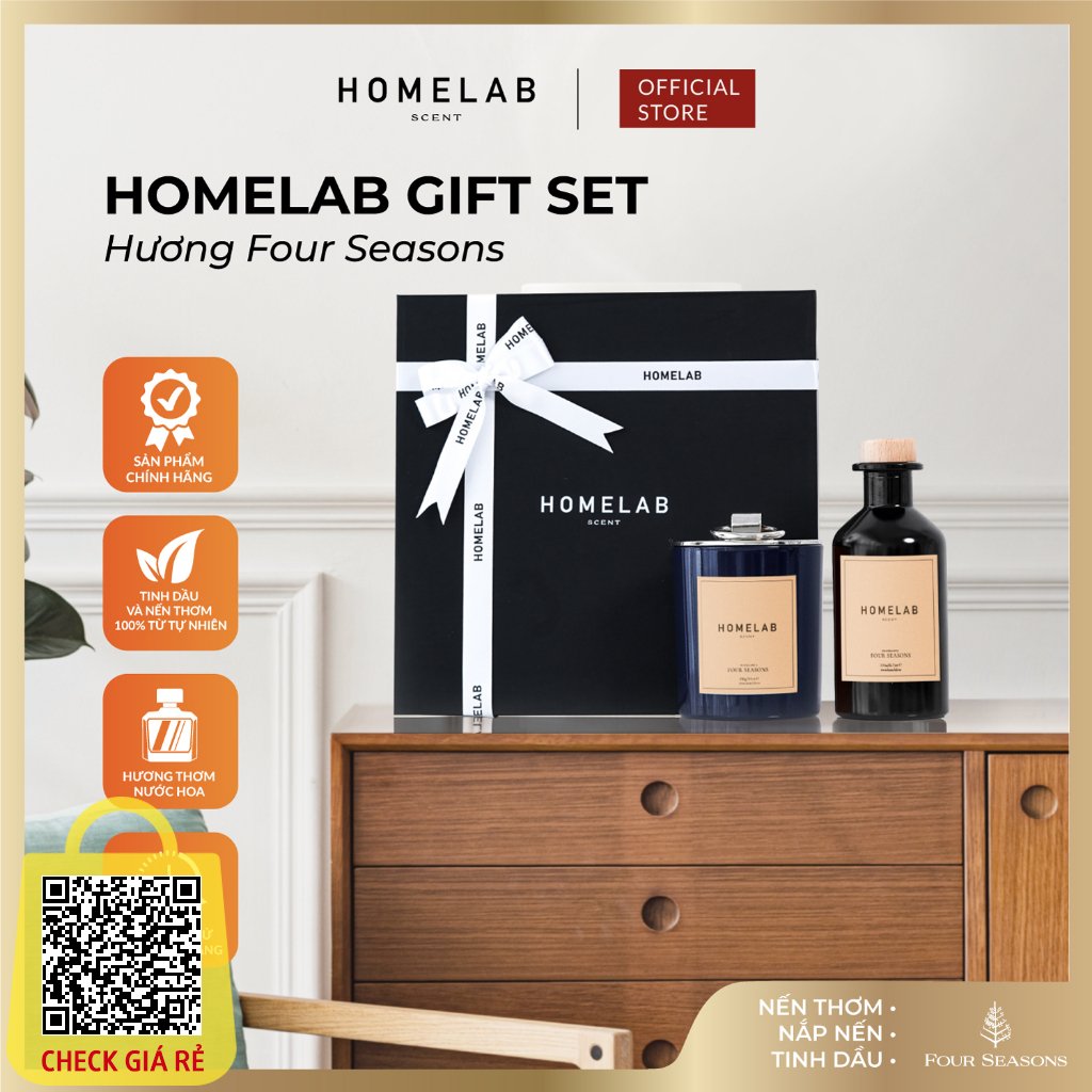 Quà tặng cao cấp_HOMELAB GIFT SET - Nến thơm & tinh dầu thơm phòng mùi hương FOUR SEASONS