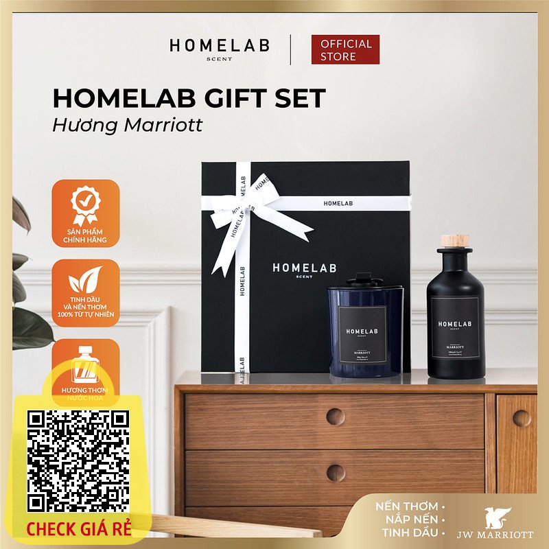 Quà tặng cao cấp_HOMELAB GIFT SET - Nến thơm & tinh dầu thơm phòng mùi hương MARRIOTT