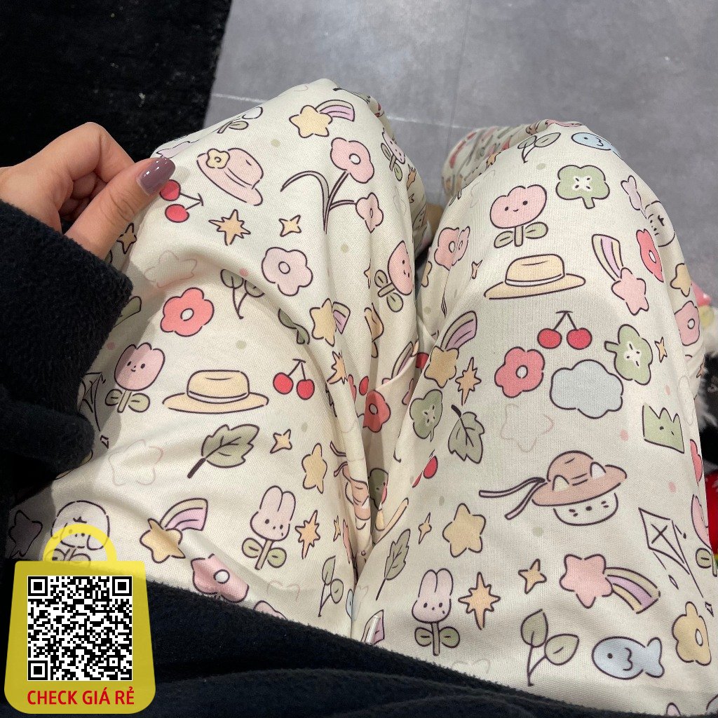 quan dai ong rong nhieu hoa tiet cute pho mai que unisex q1