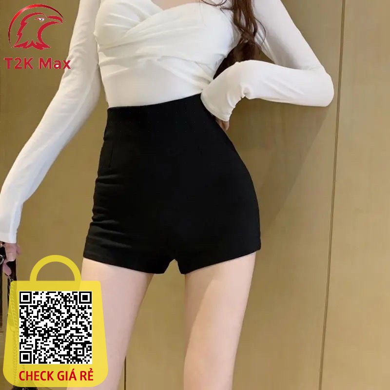 Quần short đùi nữ dance cạp cao lưng cao co dãn 4 chiều - Quần đùi cạp khoá tôn dáng cho nữ - T2K Max