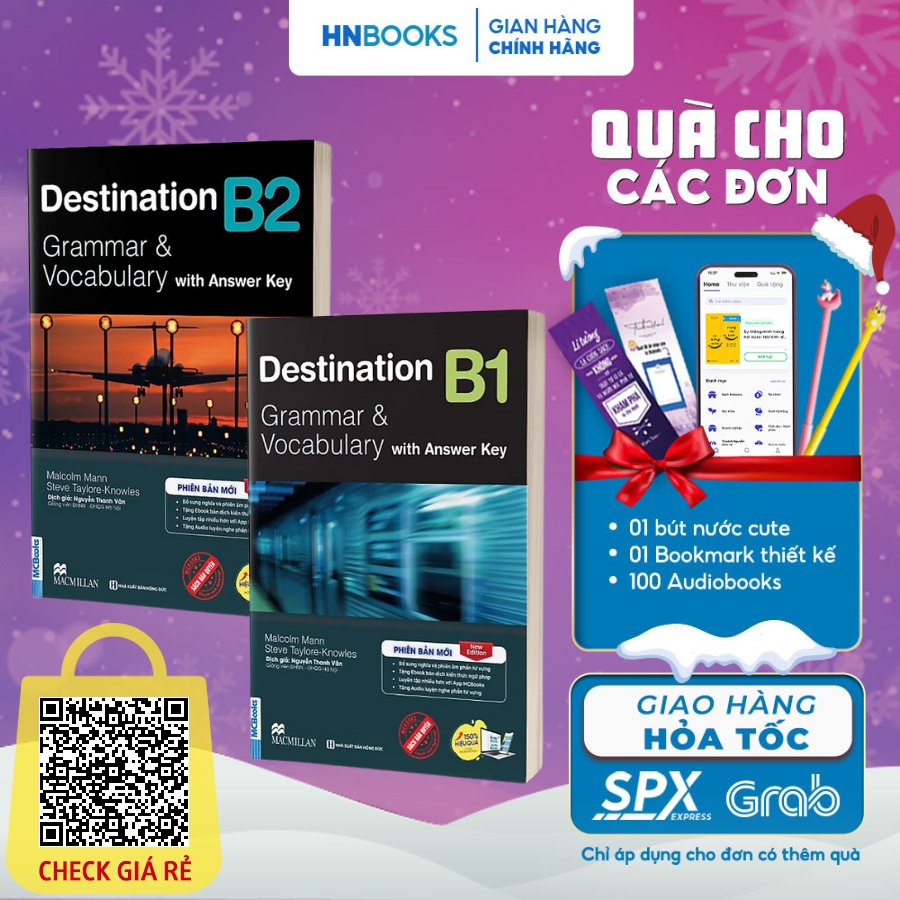 Sách - Tiếng Anh Trọn Bộ Giáo Trình Destination Grammar & Vocabulary B1, B2, C1&C2 Có Đáp Án Đi Kèm Luyện Thi IELTS