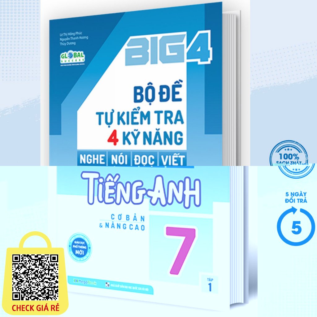Sách Big 4 Bộ Đề Tự Kiểm Tra 4 Kỹ Năng Nghe Nói Đọc Viết Tiếng Anh Lớp 7 Tập 1 (Global) MEGABOOK