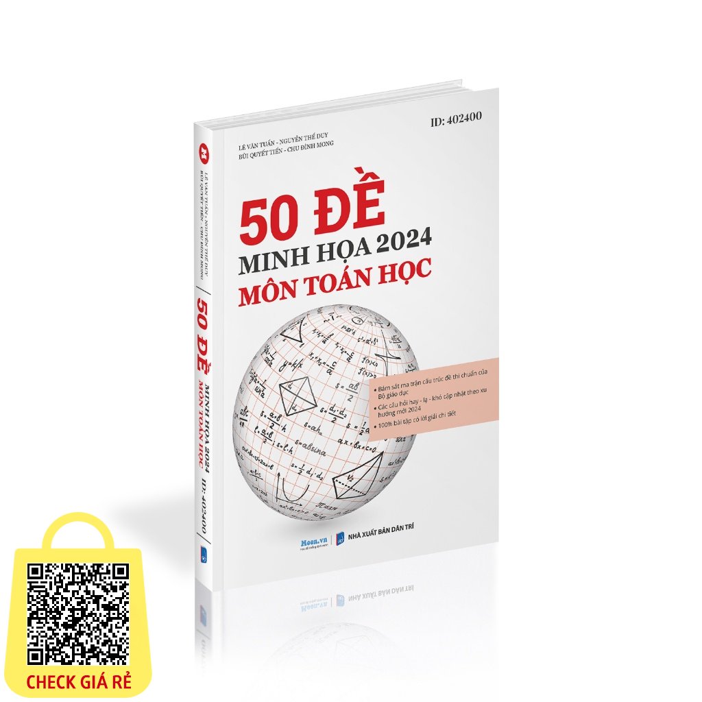 Sách Bộ đề minh họa môn toán ôn thi THPT quốc gia bản 2024 tặng kèm mindmap tổng hợp phần đại số và hình học khổ A0
