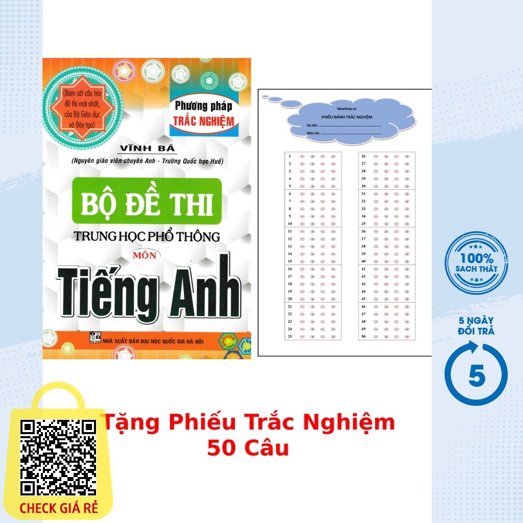 Sách Bộ Đề Thi Thpt Quốc Gia Môn Tiếng Anh (Phương Pháp Trắc Nghiệm) Vĩnh Bá HA