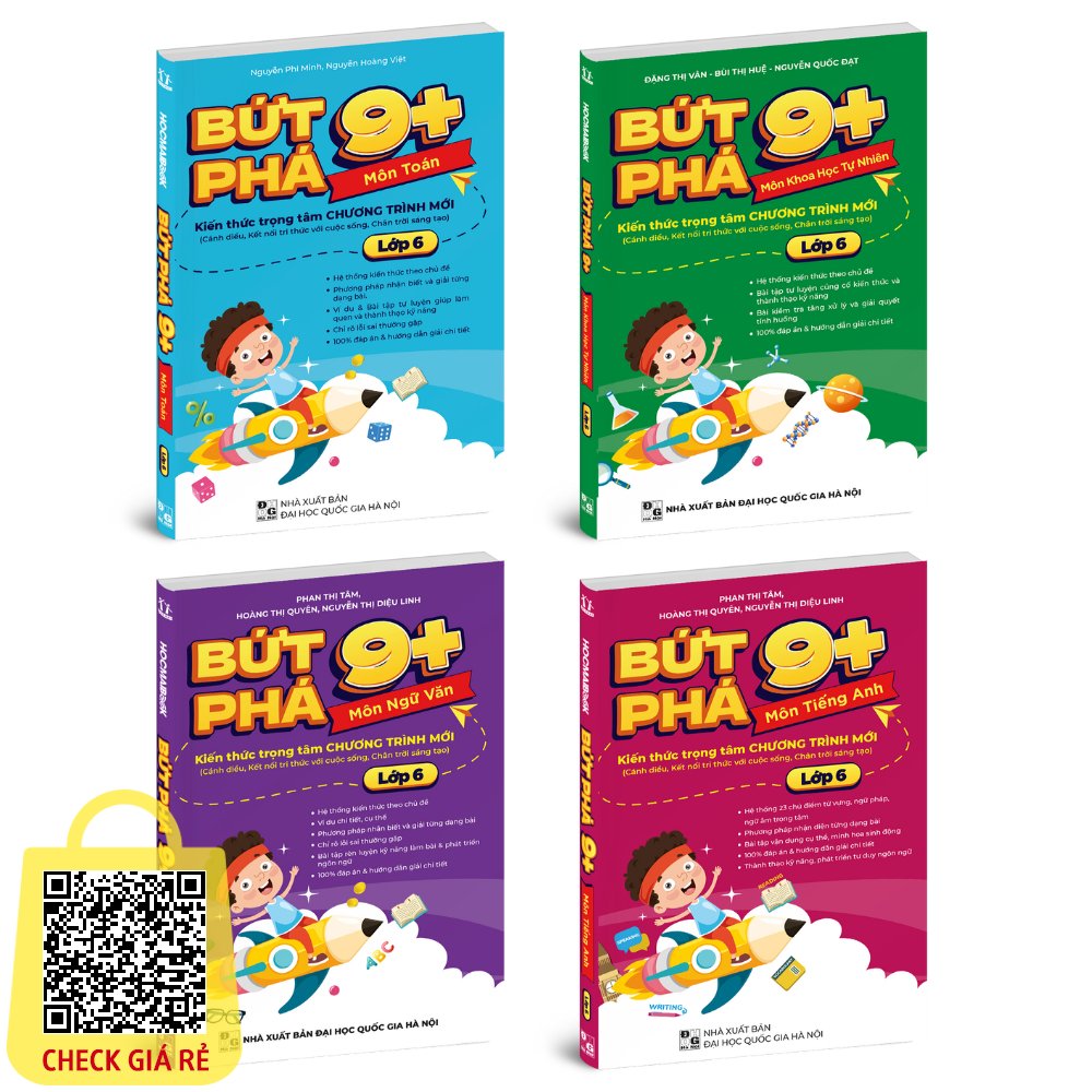 Sách Bứt Phá 9+ Lớp 6 môn Toán, Văn, Anh, Khoa học tự nhiên (Theo chương trình SGK mới)