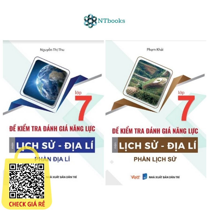Sách Combo 2 cuốn Đề kiểm tra đánh giá năng lực môn Lịch Sử Địa lí Lớp 7
