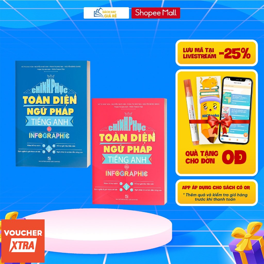 Sách Combo Chinh phục toàn diện Ngữ pháp tiếng Anh bằng Infographic