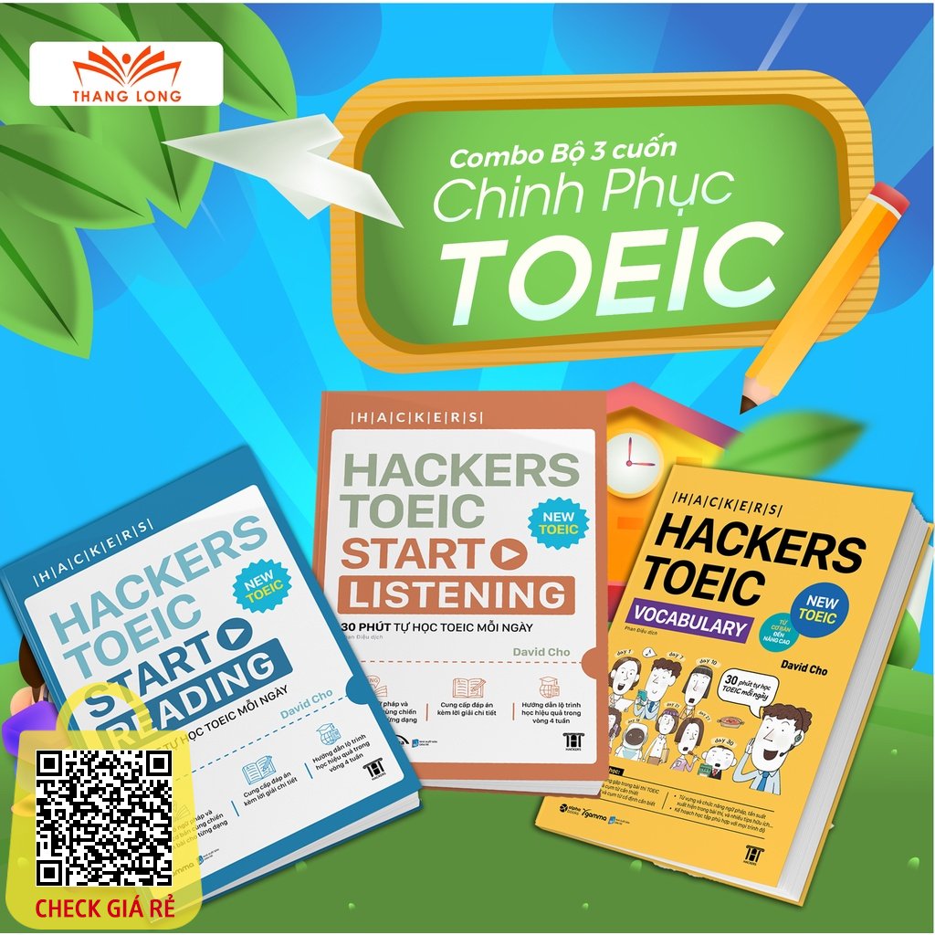 Sách Combo Hacker TOEIC : Vocabulary + Start Reading + Start Listening ( 3 cuốn )