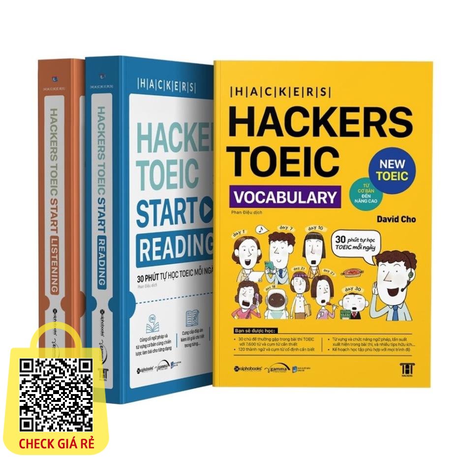 Sach Combo Hackers TOEIC : VOCABULARY + READING + LISTENING AlphaBooks