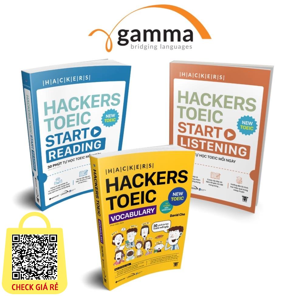 Sách Combo Hackers TOEIC : VOCABULARY + START READING + START LISTENING Alphabooks Bản Quyền