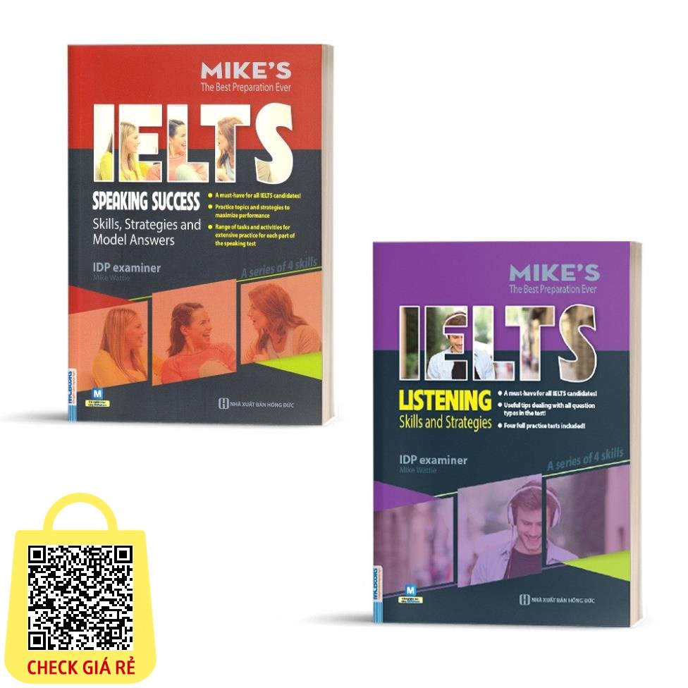 Sách Combo IELTS MIKE Ielts Listening and Ielts Speaking Dành Cho Người Tự Học Mcbooks Bản Quyền