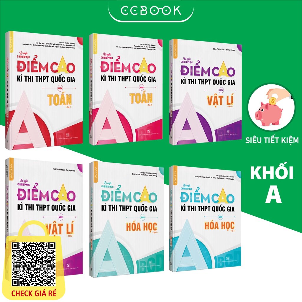 Sách – Combo lớp 12 khối A Bí quyết chinh phục điểm cao kì thi THPT quốc gia – Toán Lí Hóa (6 cuốn) – Chính hãng Ccbook