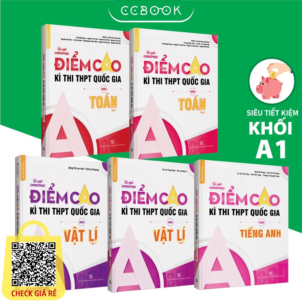 Sách – Combo lớp 12 khối A1 Bí quyết chinh phục điểm cao kì thi THPT quốc gia – Toán Lí Anh (5 cuốn) – Chính hãng Ccbook