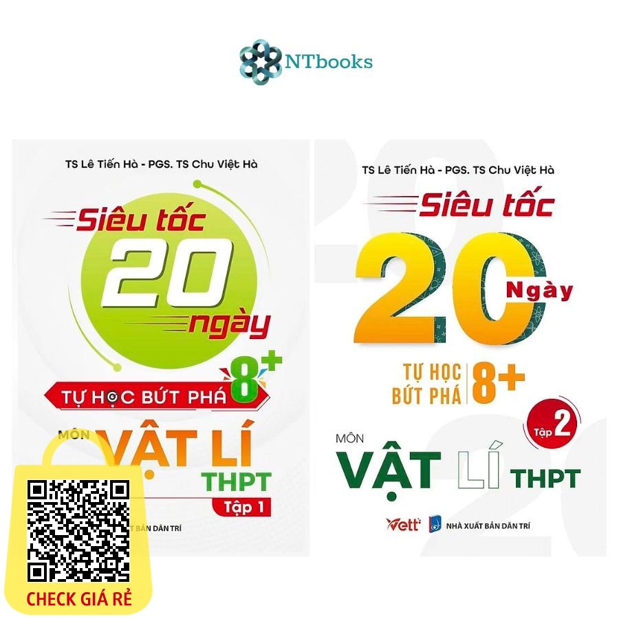 Sách Combo Siêu Tốc 20 Ngày Tự Học Bứt Phá 8+ Môn Vật Lí THPT Tập 1 + Tập 2