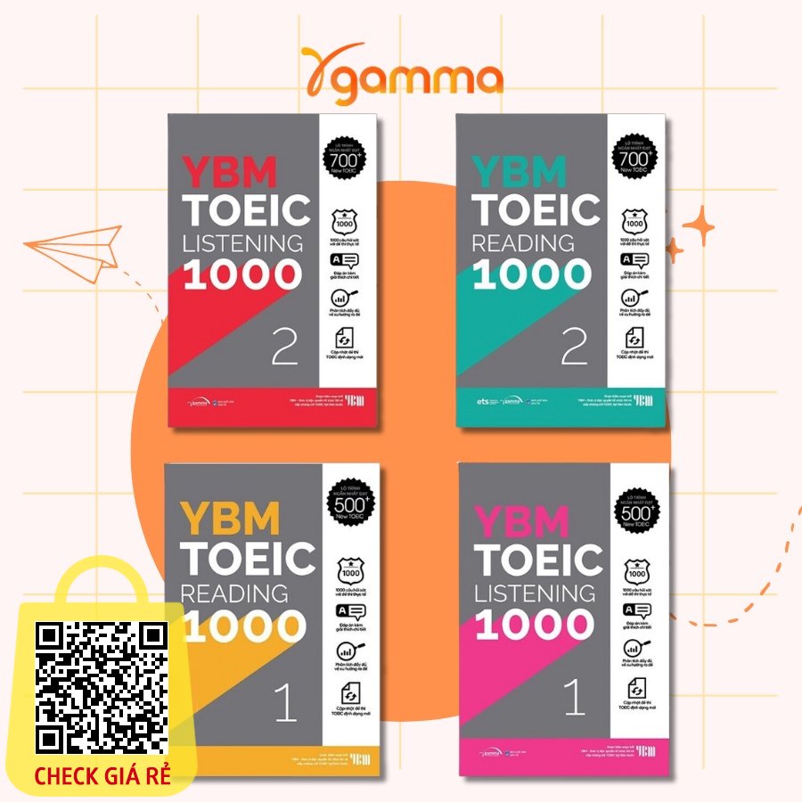 Sach Combo YBM TOEIC 1000 (Tron Bo 4 Cuon)