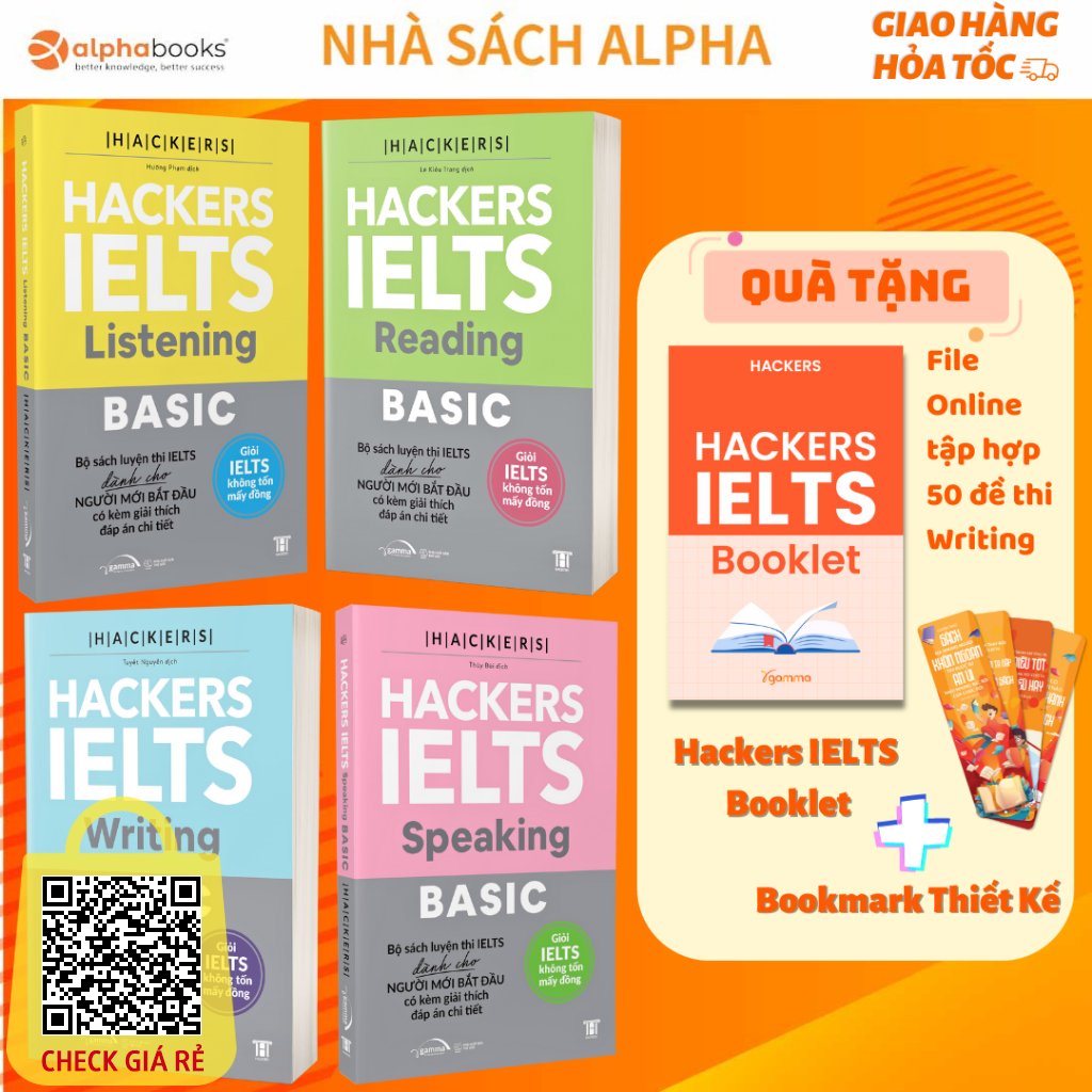 sach hacker ielts basic reading listening writing speaking combo 4 cuon