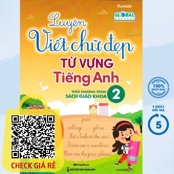 Sách Luyện Viết Chữ Đẹp Từ Vựng Tiếng Anh 2 Theo Chương Trình Sách Giáo Khoa MEGABOOK