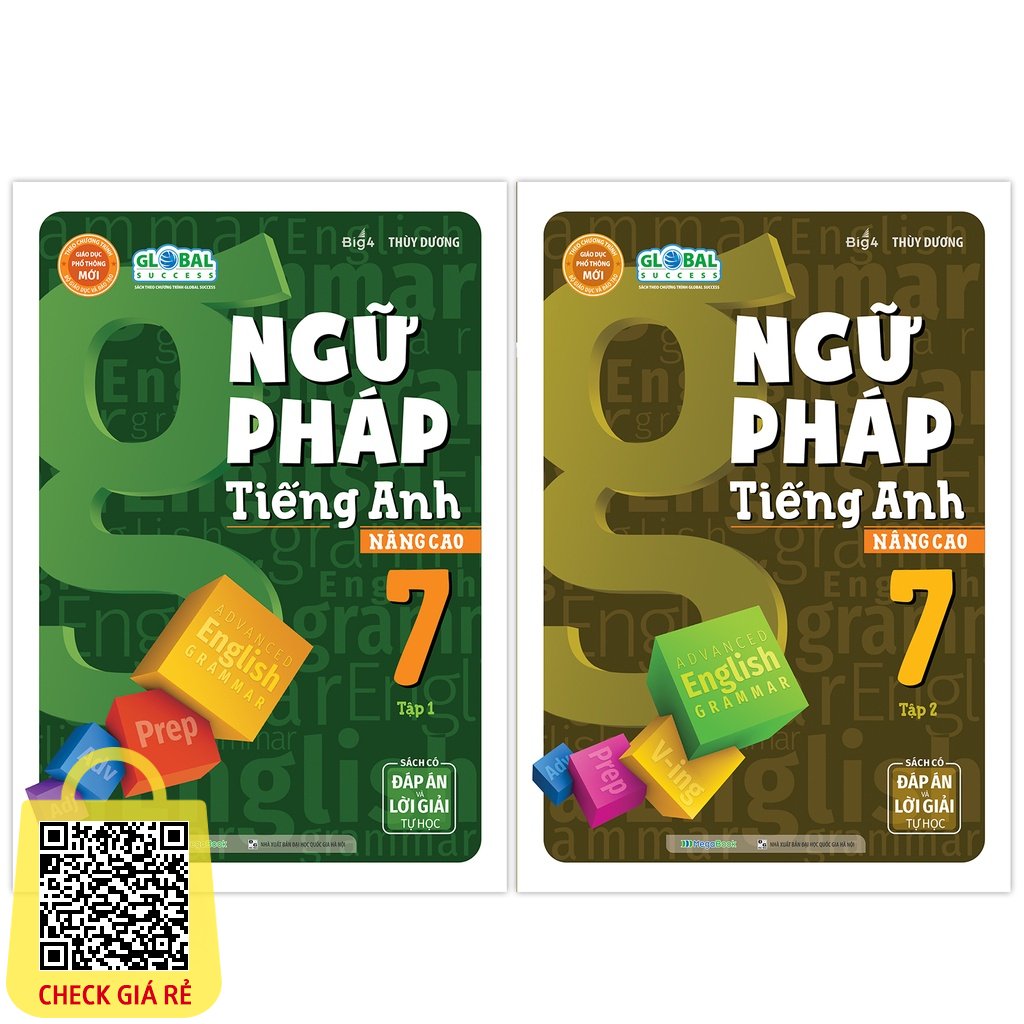 Sách Megabook Combo Ngữ pháp Tiếng Anh nâng cao Lớp 7 (2 Tập) (Global)