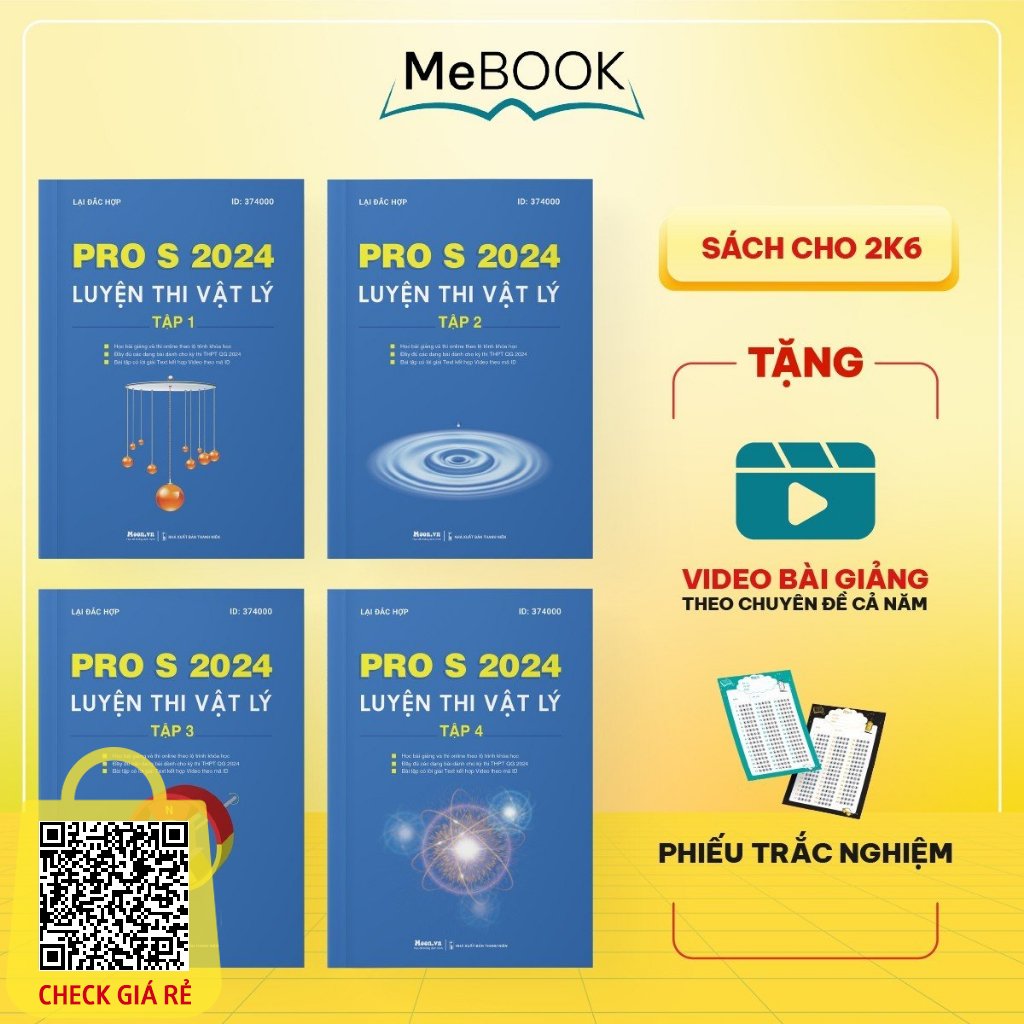 Sách ProS môn Vật lý luyện thi và tổng ôn 8+ kì thi THPT QG 2024 - Combo 4 quyển | Me Book