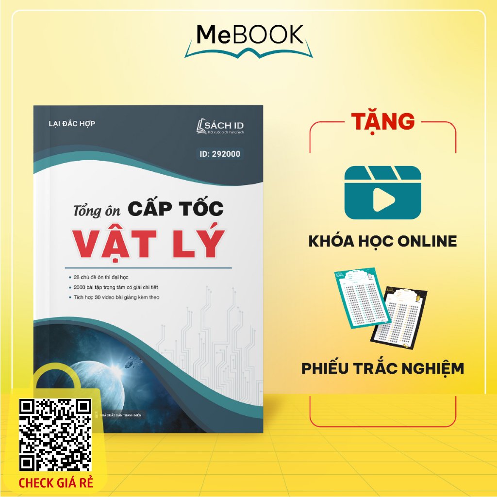 Sách Tổng ôn cấp tốc Vật lý ôn thi THPTQG | Me Book