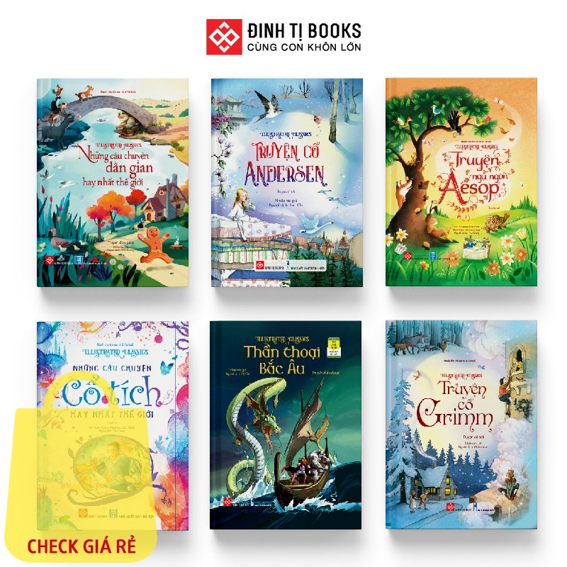 Sách Truyện cổ tích minh họa màu cho trẻ từ 6 tuổi Illustrated Classics Nhiều chủ đề Đinh Tị Books