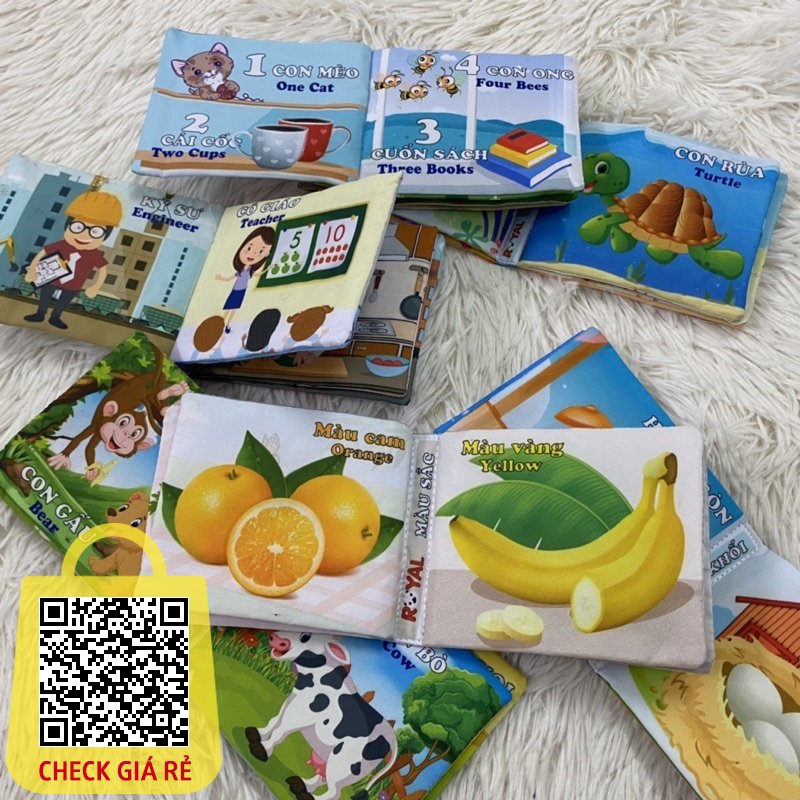 Sách vải cho bé cầm tay vừa chơi vừa học kích thích thị giác