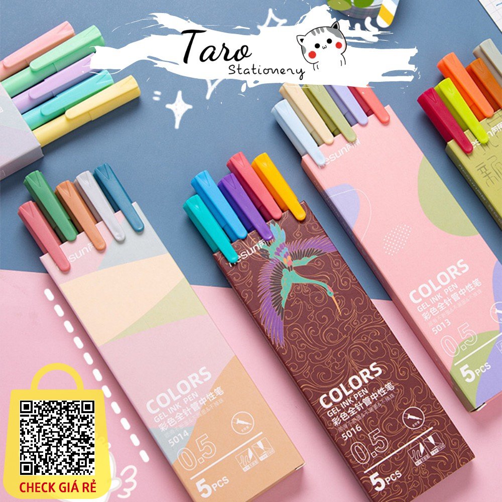 set 5 but gel dupe kaco pure nhieu mau a07 macaron take note ielts tien dung taro stationery