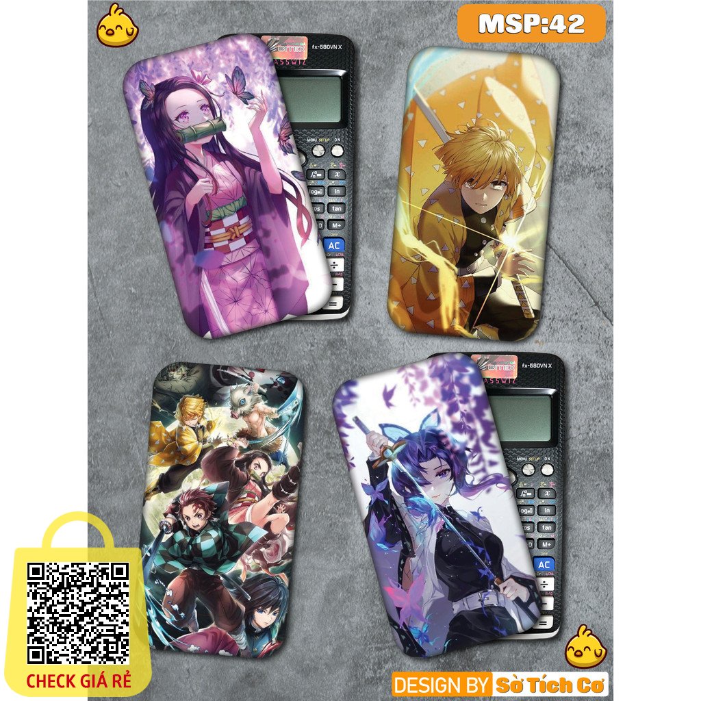 Skin Kimetsu No Yaiba dán máy tính học sinh Casio - Vinacal - Flexio nhiều mẫu MSP: 42