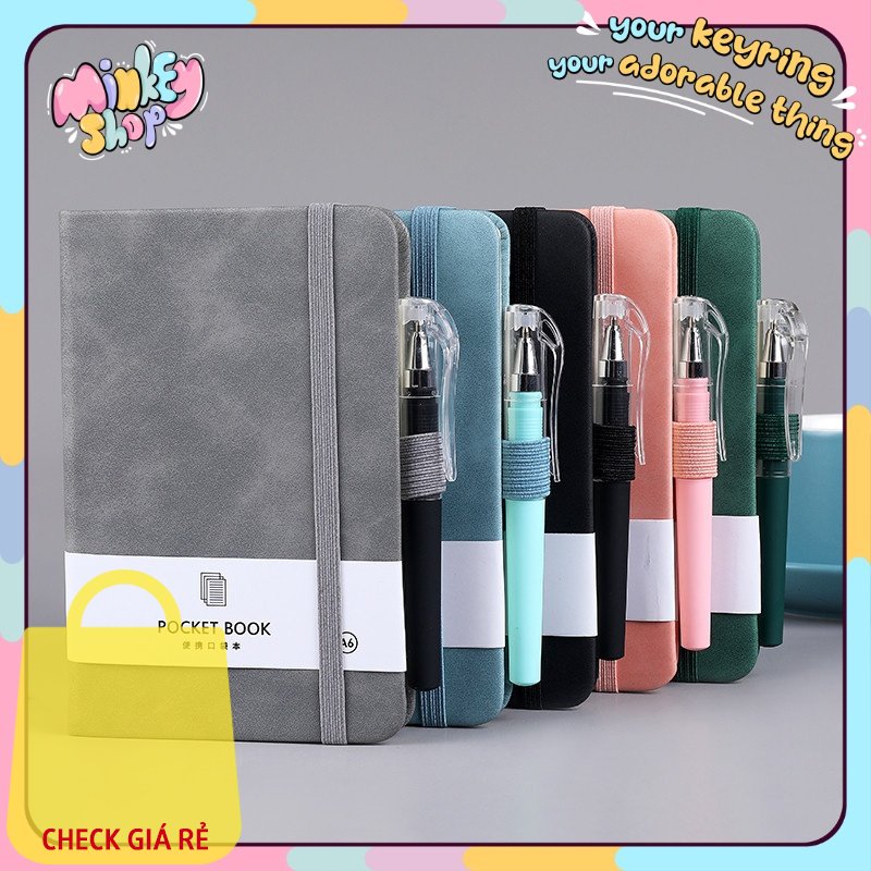 Sổ tay ghi chép mini bằng da A6-A7 200 trang cao cấp notebook tập lên kế hoạch-Minkey