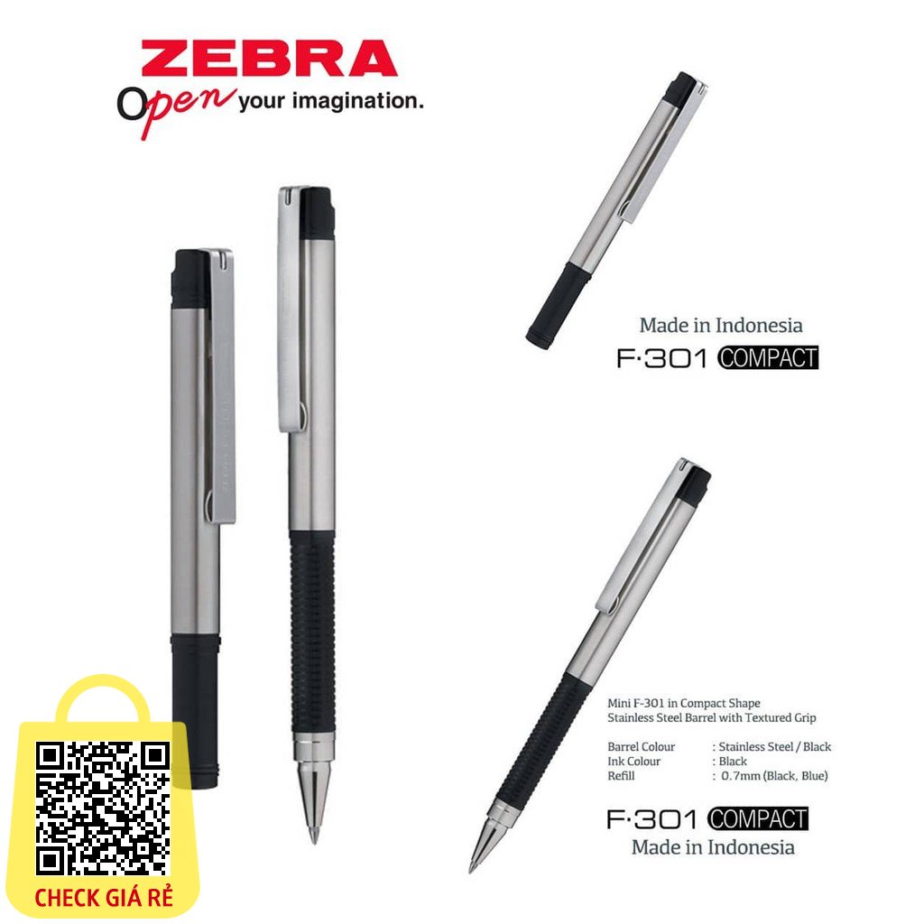 Viết Bi Zebra F301 Compact 0.7mm mực xanh