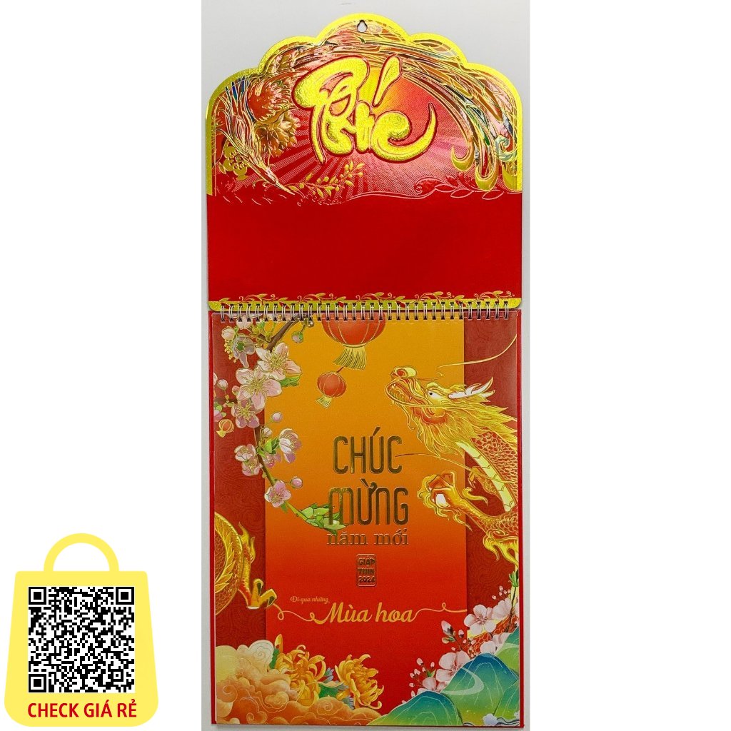 [XẢ HÀNG] LỊCH TẾT 2024 TREO TƯỜNG 52 TUẦN Lò xo 53 tờ - SẮC MÀU CUỘC SỐNG | Size: 30x40 (cm)